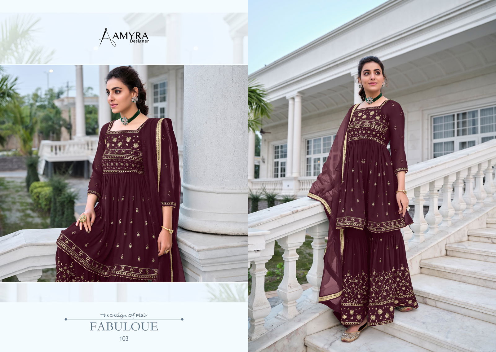 Angel By Amyra Georgette Sharara Suits Catalog